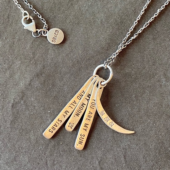 Jewelry - Sugarboo & Co. sterling and 4 stone necklace Moon & Stars
